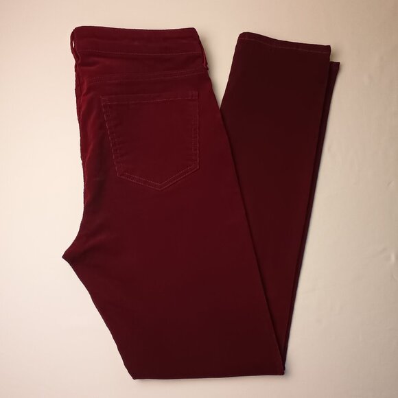 Edyson Corduroy Jeans Size 30/10 Mid Rise Skinny Leg Burgundy Wine Color - Picture 1 of 10